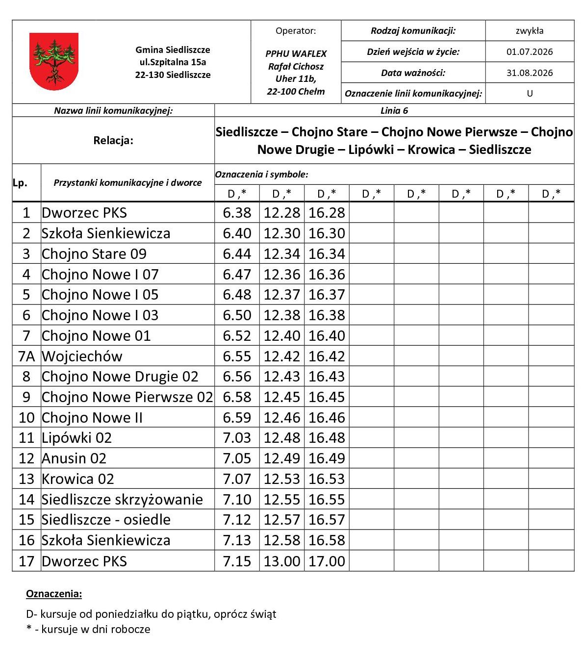 Linia Wakacyjna 6v